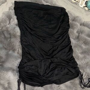 Black Vintage All-Saints London Black Ruched Tube Skirt